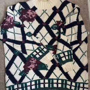 Vintage Argyle Knit Sweater